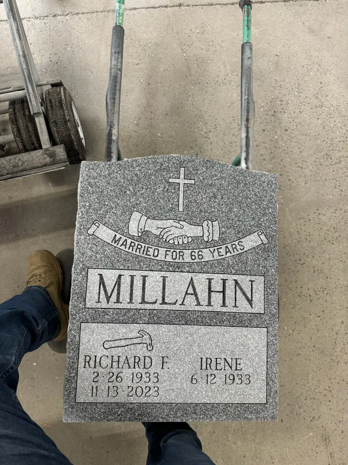 Granite Headstone (local) hand-carved by Headstone Finder in NJ — image 2