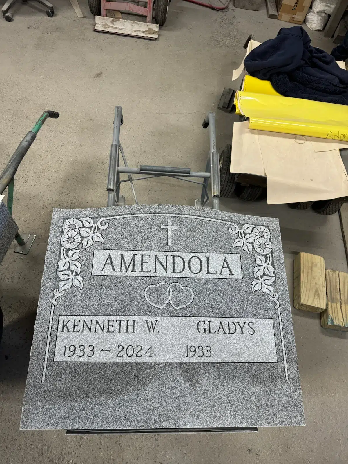 Granite Headstone (local) hand-carved by Headstone Finder in NJ — image 2
